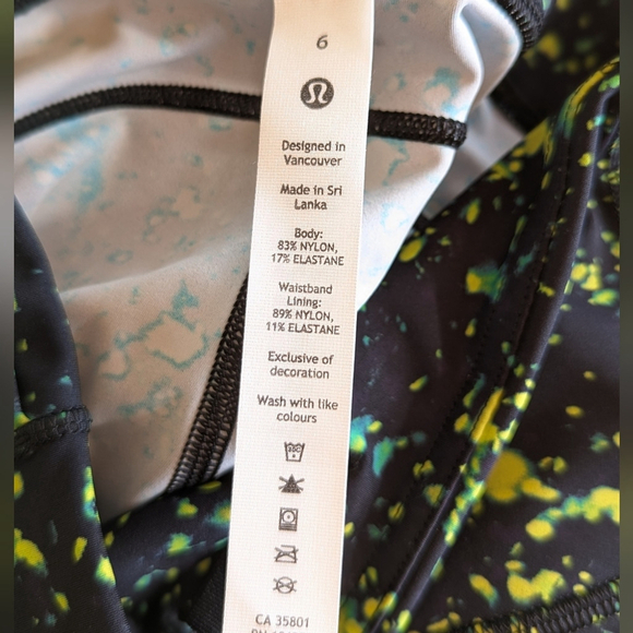Lululemon Base Pace High Rise Crop 23" Sparks Fly Multi Sz 6 High Waist Nulux - Picture 9 of 14